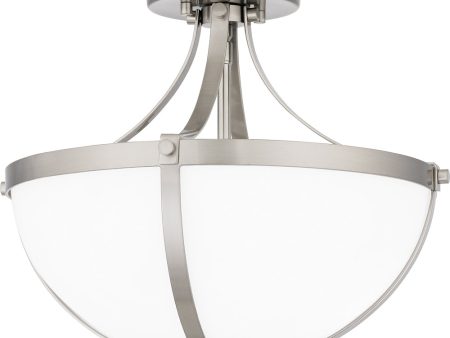 Antebellum Medium 2-light Semi Flush Mount Brushed Nickel For Discount