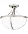 Antebellum Medium 2-light Semi Flush Mount Brushed Nickel For Discount