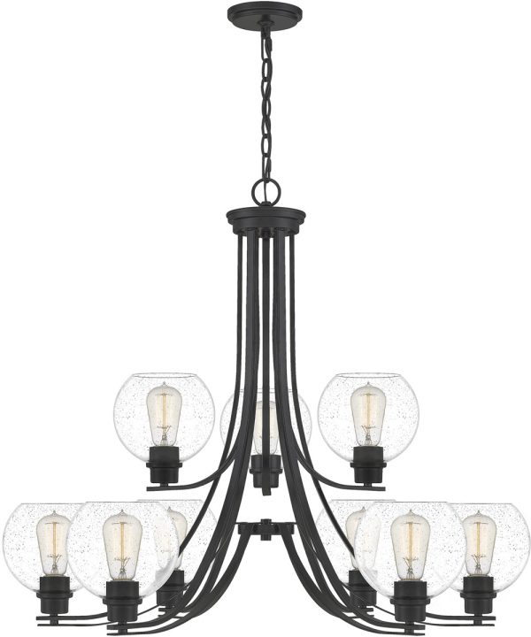 Pruitt 9-light Chandelier Matte Black For Discount