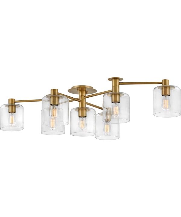 Axel 7-Light Extra Large Semi-flush Mount in Heritage Brass For Cheap