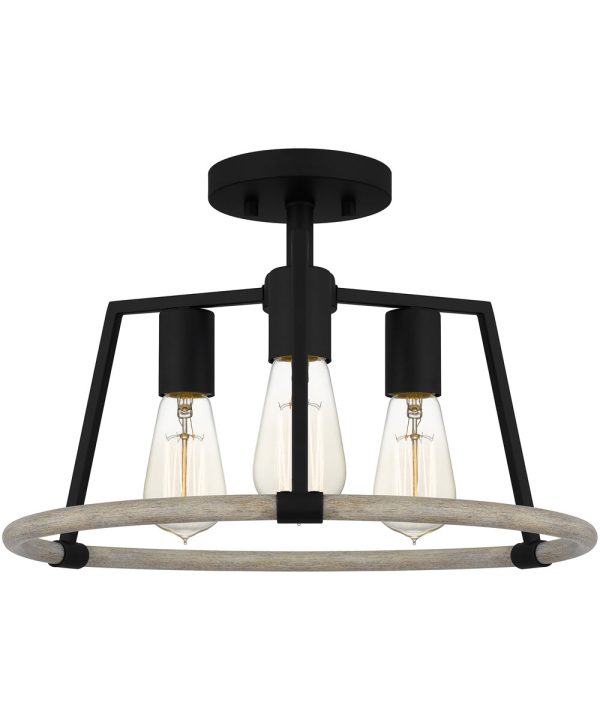 Tippet 3-light Semi Flush Mount Matte Black on Sale