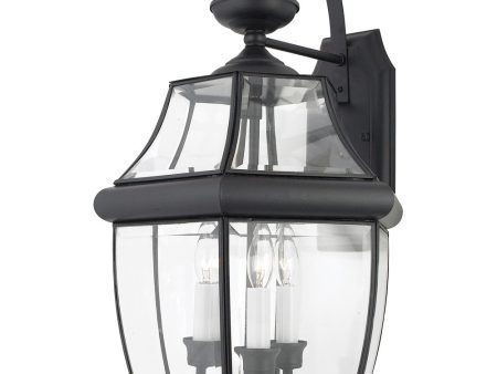 Newbury Large 3-light Outdoor Wall Light Mystic Black For Discount