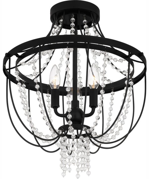 Adelaide Medium 3-light Semi Flush Mount Matte Black Online Sale