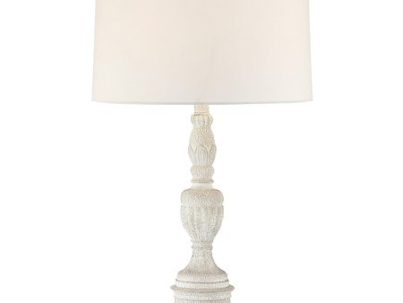 Whichello 1-Light Table Lamp Antique White Fabric Shade For Sale