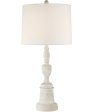 Whichello 1-Light Table Lamp Antique White Fabric Shade For Sale