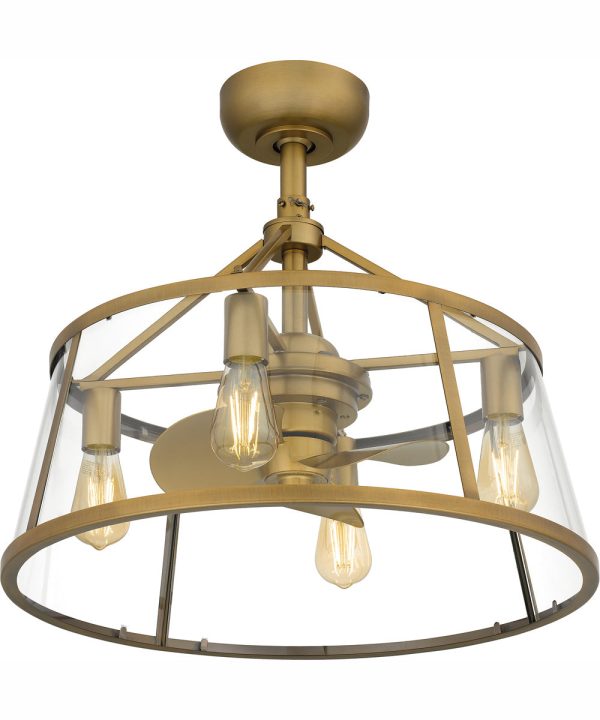 Barlow 4-light Fandelier Weathered Brass Fashion