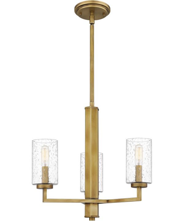 Sunburst 3-light Chandelier Weathered Brass Online