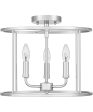 Abner 3-light Semi Flush Mount Polished Chrome Fashion