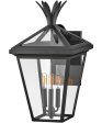 Palma 3-Light Large Outdoor Wall Mount Lantern in Black For Sale