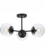 Atwell 3-Light Mid-Century Modern Semi-Flush Mount Matte Black Cheap