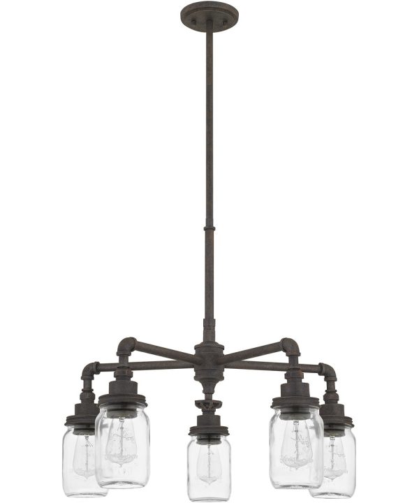 Squire 5-light Chandelier Rustic Black For Discount