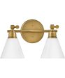 Arti 2-Light Two Light Vanity in Heritage Brass For Sale