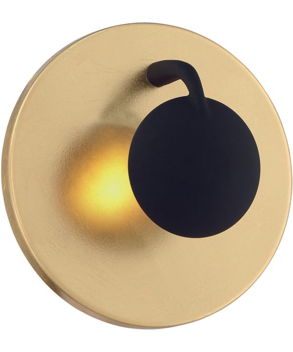 Aurora LED Wall Sconce Gold   Black For Cheap