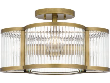 Aster 4-light Semi Flush Mount Weathered Brass Supply