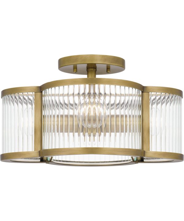 Aster 4-light Semi Flush Mount Weathered Brass Supply