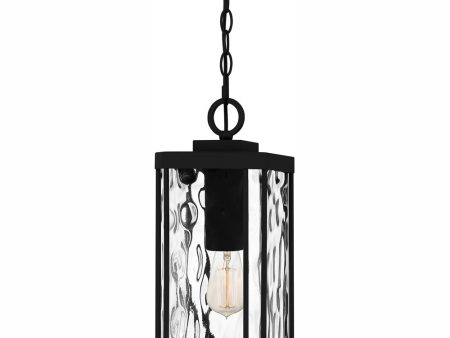 Balchier Large 1-light Outdoor Pendant Light Matte Black Cheap