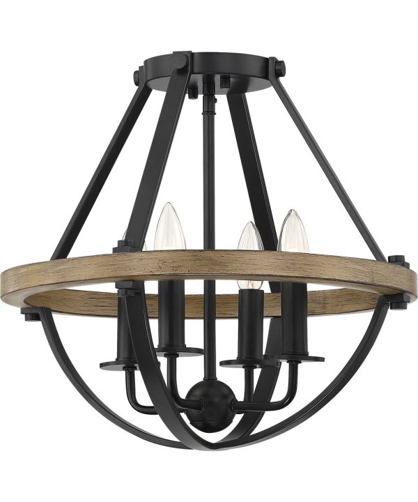 Bartlett 4-light Semi Flush Mount Earth Black For Sale