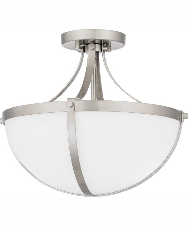 Antebellum Medium 2-light Semi Flush Mount Brushed Nickel For Discount