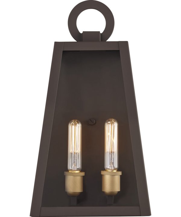 Poplar Point Large 2-light Outdoor Wall Light  Coastal Armour Aluminum Old Bronze Sale