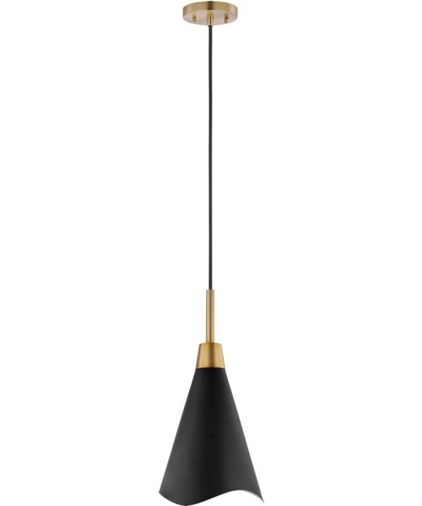 Tango 1-Light Pendant Matte Black   Burnished Brass Discount