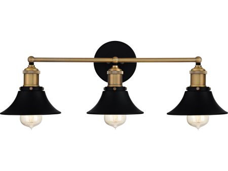 Trafalgar Large 3-light Bath Light Matte Black For Discount