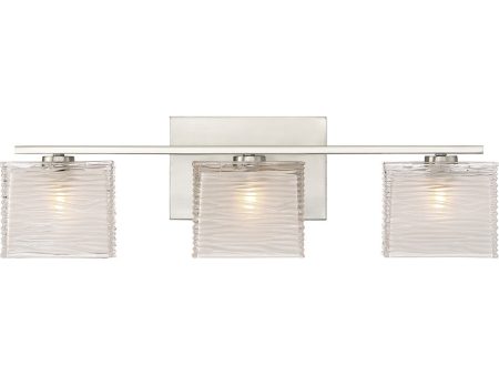 Westcap Large 3-light Bath Light Brushed Nickel For Sale