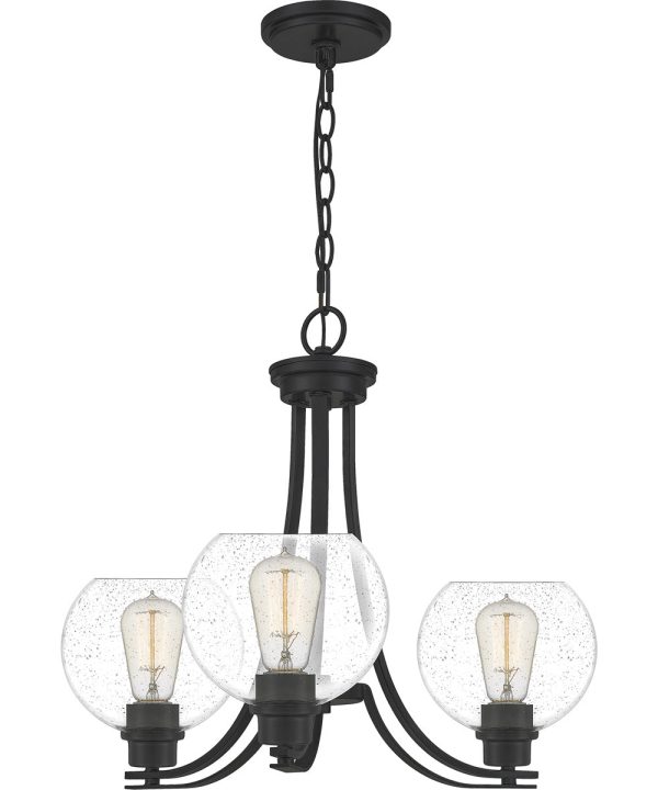 Pruitt 3-light Chandelier Matte Black For Discount