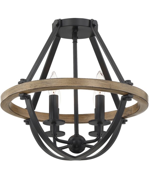 Bartlett 4-light Semi Flush Mount Earth Black For Sale