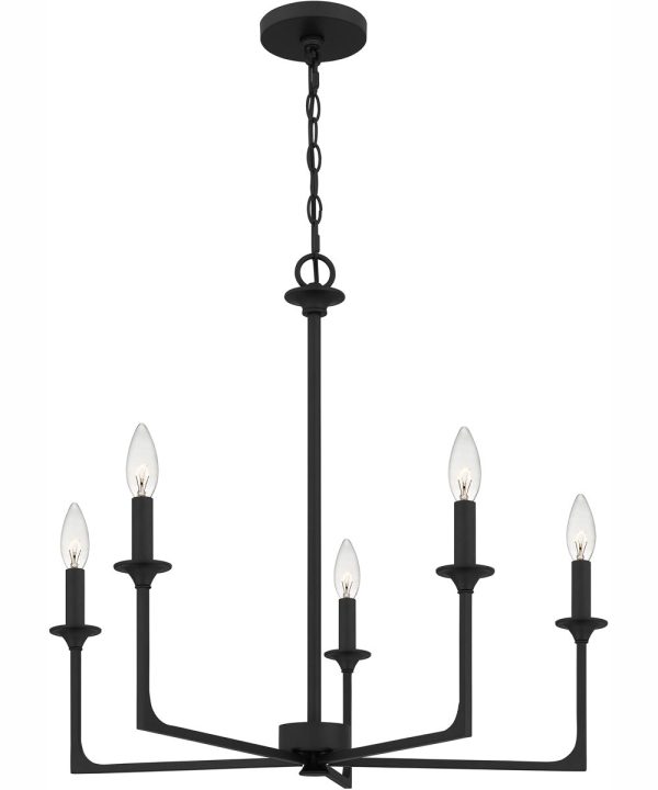 Prescott 5-light Chandelier Matte Black Discount