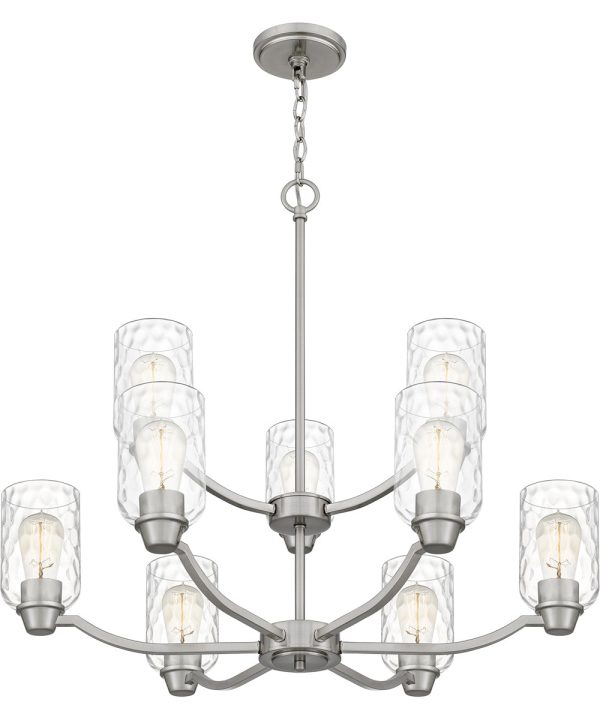 Acacia 9-light Chandelier Brushed Nickel Online now