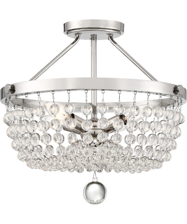 Teresa 4-light Semi Flush Mount Polished Nickel Cheap