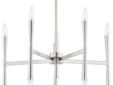 Rome 10-Light Chandelier Satin Nickel Fashion