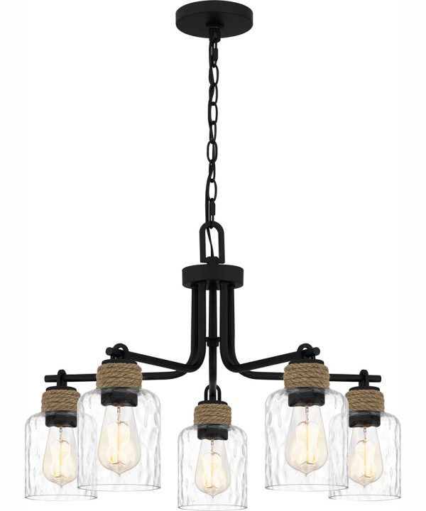 Baltic 5-light Chandelier Matte Black on Sale