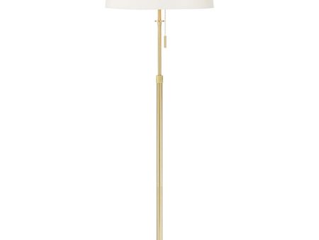 X3 3-Light  Floor Lamp Satin Brass   White Shade Online Sale