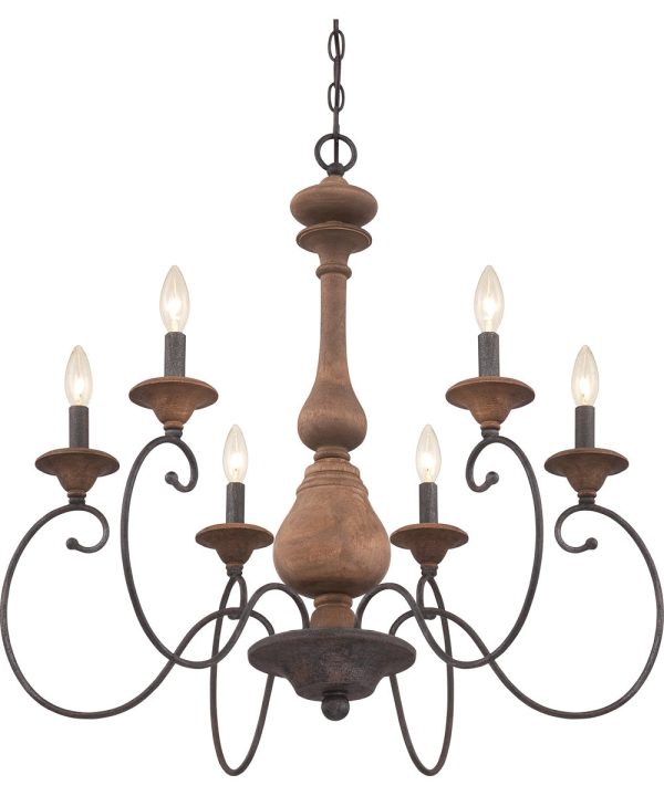 Auburn 6-light Chandelier Rustic Black Cheap