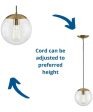 Atwell 12-inch Clear Glass Globe Large Hanging Pendant Light Brushed Bronze For Cheap