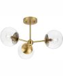 Atwell 3-Light Mid-Century Modern Semi-Flush Mount Brushed Bronze For Cheap