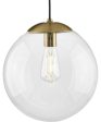 Atwell 12-inch Clear Glass Globe Large Hanging Pendant Light Brushed Bronze For Cheap