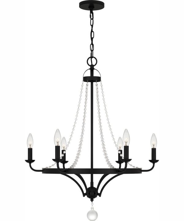 Adelaide 6-light Chandelier Matte Black Online Sale