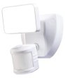 180 Degree LED Motion Sensor and Voice Activated Outdoor Security Flood Light White Finish, 6 H on Sale