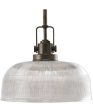 Archie 1-Light Clear Prismatic Glass Coastal Pendant Light Venetian Bronze Online