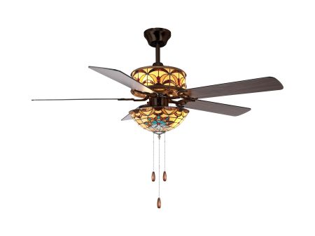 Wyndover Tiffany Ceiling Fan With Remote Sale