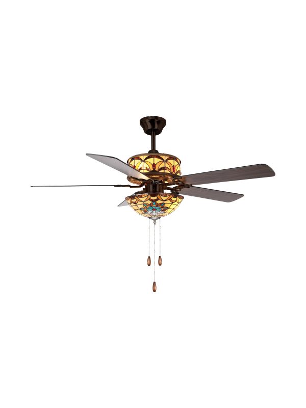 Wyndover Tiffany Ceiling Fan With Remote Sale