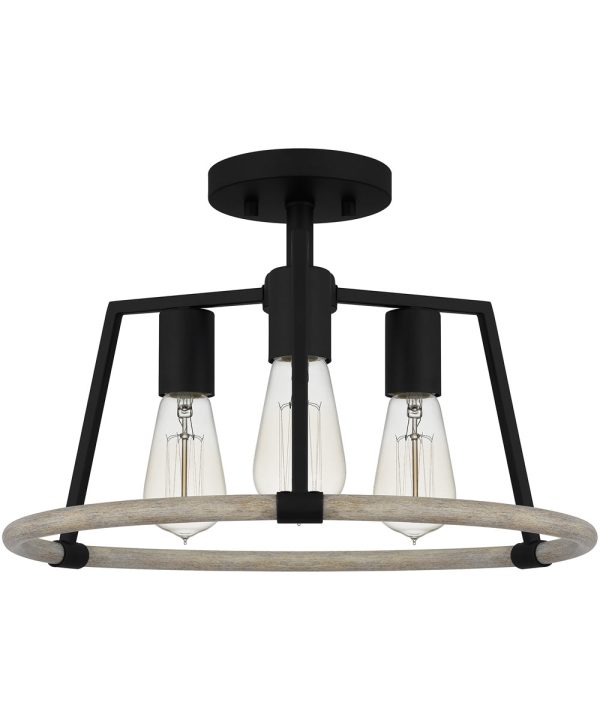 Tippet 3-light Semi Flush Mount Matte Black on Sale