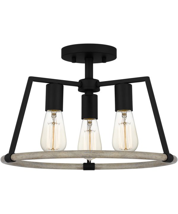 Tippet 3-light Semi Flush Mount Matte Black on Sale