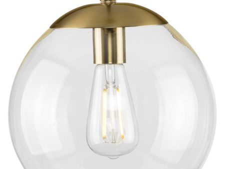 Atwell 10-inch Clear Glass Globe Medium Hanging Pendant Light Brushed Bronze on Sale