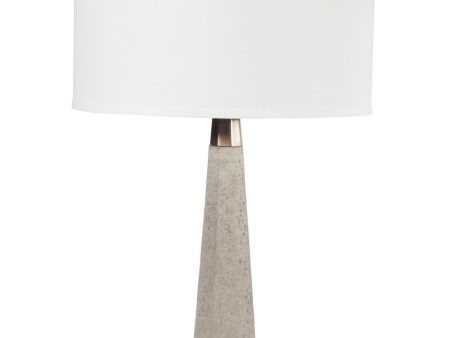 Towton 1-Light Table Lamp Concrete Grey White Linen Shade Cheap