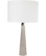 Towton 1-Light Table Lamp Concrete Grey White Linen Shade Cheap