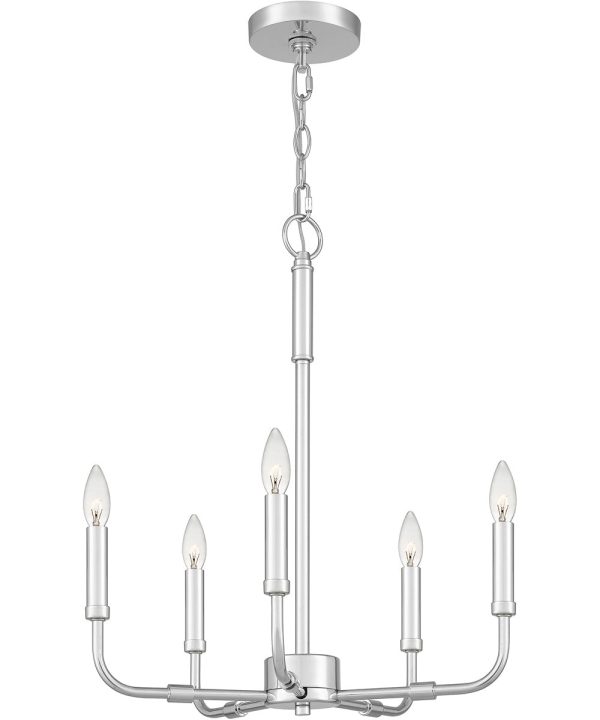 Abner 5-light Chandelier Polished Chrome Online now