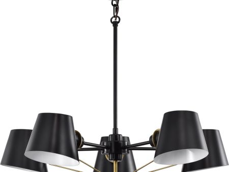 Baxter 5-Light Chandelier Black   Burnished Brass Supply